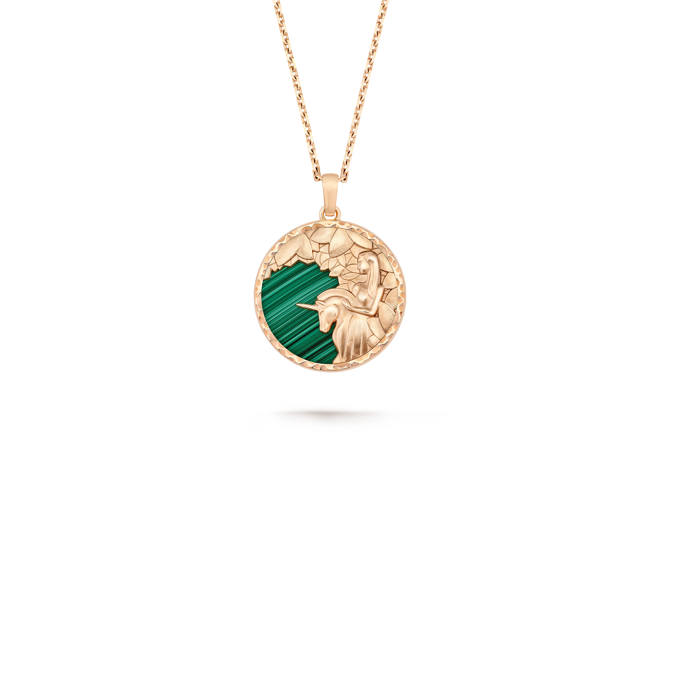 VAN CLEEF ARPELS ZODIAQUE LONG NECKLACE VIRGINIS (VIRGO) - ROSE GOLD, MALACHITE  VCARP9RB00